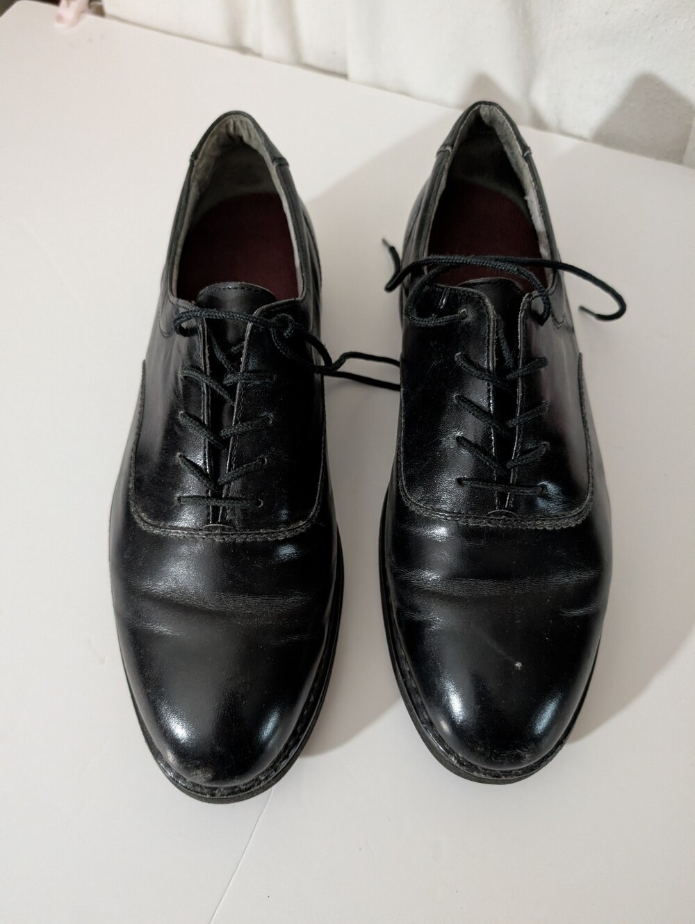 Men's Black Leather Lace-Up Dress Shoes